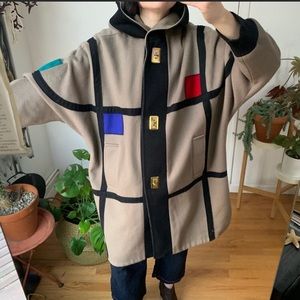 vintage hooded wool coat